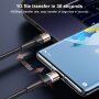 Usams cablu USB-C de date și încărcare împletit și luminos PD USB-C pentru iPhone / iPad / MacBook / AirPods - 1,2 m - auriu