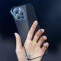 Husă de protecție mată transparentă pentru iPhone 13 Pro - albastru