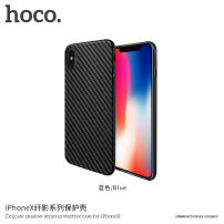 Carcasă HOCO, cu textură de carbon, pentru Apple iPhone XS / iPhone X - negru