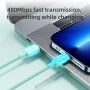 JOYROOM cablu de date și de încărcare împletit 20W PD USB-C / Lightning pentru iPhone / iPad / iPod / AirPods - 1 m - violet
