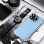Husă transparentă cu sticlă pentru protejarea lentilei pentru iPhone 13 Pro Max - gri