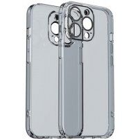 Husă transparentă cu sticlă pentru protejarea lentilei pentru iPhone 13 Pro Max - gri