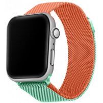 Curea metalică milanese loop pentru Apple Watch Ultra 49mm / 46mm / 45mm / 44mm / 42mm - portocaliu-turcoaz