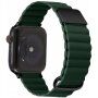 Curea magnetică din piele cu detalii metalice pentru Apple Watch 42mm / 41mm / 40mm / 38mm - curea verde