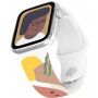 Curea din silicon cu model abstract pentru Apple Watch 42mm / 41mm / 40mm / 38mm - galben-roz