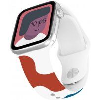 Curea din silicon cu model abstract pentru Apple Watch 42mm / 41mm / 40mm / 38mm - roșu-albastru