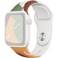 Curea din silicon cu model abstract pentru Apple Watch 42mm / 41mm / 40mm / 38mm - verde-maro
