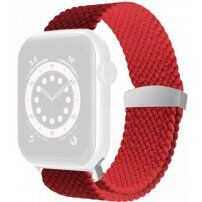 Curea împletită din nailon cu cataramă glisantă pentru Apple Watch 42mm / 41mm / 40mm / 38mm - roșu