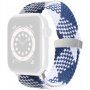 Curea împletită din nailon cu cataramă glisantă pentru Apple Watch 42mm / 41mm / 40mm / 38mm - alb-albastru