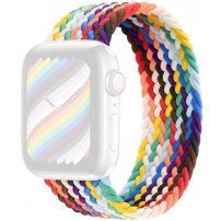 Curea din nailon cu model împletit pentru Apple Watch Ultra 49mm / 46mm / 45mm / 44mm / 42mm - S - curcubeu