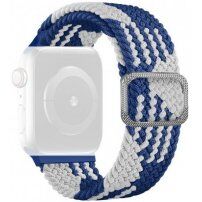 Curea cu model de împletitură pentru Apple Watch Ultra 49mm / 46mm / 45mm / 44mm / 42mm - albastru-alb