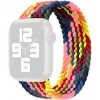 Curea din nailon cu model împletit pentru Apple Watch Ultra 49mm / 46mm / 45mm / 44mm / 42mm - M - curcubeu închis