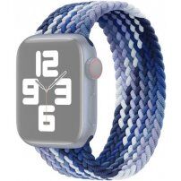 Curea din nailon cu model de împletitură colorată pentru Apple Watch 42mm / 41mm / 40mm / 38mm - L - albastru