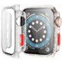 Carcasă de protecție sclipitoare cu sticlă securizată pentru Apple Watch 40mm - argintiu