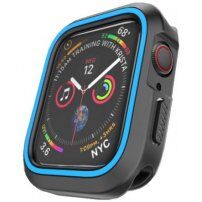 Husă din silicon, pentru Apple Watch 40mm - negru - albastru