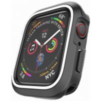 Husă din silicon, pentru Apple Watch 40mm - negru - alb