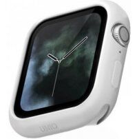 Uniq Lino husă din silicon pentru Apple Watch 44mm - alb