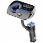 Bluetooth FM transmitter pentru mașină cu două porturi de încărcare USB și lumină de fundal - negru
