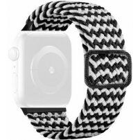 Curea cu model de împletitură pentru Apple Watch Ultra 49mm / 46mm / 45mm / 44mm / 42mm - negru-alb