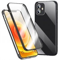 Carcasă cu protecție de 360° cu sticlă securizată pentru iPhone 11 - negru