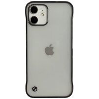 Husă de protecție mată transparentă pentru iPhone 12 - negru
