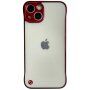 Husă de protecție mată transparentă pentru iPhone 13 mini - roșu