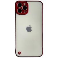 Husă de protecție mată transparentă pentru iPhone 13 Pro Max - roșu