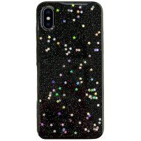 Husă de protecție moale cu stele pentru iPhone X / XS - negru