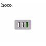 Încărcător HOCO de priză, cu trei porturi USB, pentru iPhone / iPad / iPod - alb