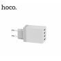 Încărcător HOCO de priză, cu patru porturi USB, pentru iPhone / iPod - alb