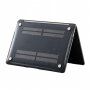 Husă transparentă lucioasă cu sclipici pentru MacBook Pro 16" (A2485 / A2780 / A2991) - negru