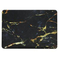 Husă mată pentru MacBook Air 13" (A1932 / A2179 / A2337) - neagră-aurie marmură
