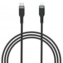 Wiwu cablu USB-C de date și încărcare împletit / Lightning pentru iPhone / iPad / iPod / AirPods - 3 m - negru