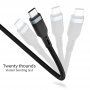 Wiwu cablu USB-C de date și încărcare împletit / Lightning pentru iPhone / iPad / iPod / AirPods - 3 m - negru