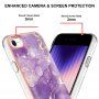 Husă de protecție din marmură împotriva zgârieturilor pentru iPhone 7 / 8 / SE (2020/2022) - violet