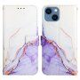 Carcasă flip marmură din piele PU pentru iPhone 13 mini - violet