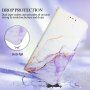 Carcasă flip marmură din piele PU pentru iPhone 13 mini - violet