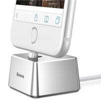 Stativ de încărcare BASEUS, din aluminiu, pentru Apple iPhone - argintiu