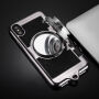 Carcasă stilată, cu design de fotoaparat retro, pentru Apple iPhone XS / iPhone X - negru