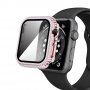 Carcasă acoperită cu pietre sticlă securizată pentru Apple Watch 40mm - roz