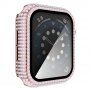 Carcasă acoperită cu pietre sticlă securizată pentru Apple Watch 40mm - roz