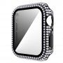 Carcasă acoperită cu pietre sticlă securizată pentru Apple Watch 40mm - negru
