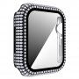 Carcasă acoperită cu pietre sticlă securizată pentru Apple Watch 40mm - negru