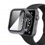 Carcasă acoperită cu pietre sticlă securizată pentru Apple Watch 40mm - negru