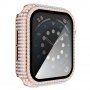 Carcasă acoperită cu pietre sticlă securizată pentru Apple Watch 40mm - roz-auriu
