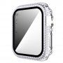 Carcasă acoperită cu pietre sticlă securizată pentru Apple Watch 40mm - argintiu