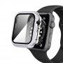 Carcasă acoperită cu pietre sticlă securizată pentru Apple Watch 40mm - argintiu