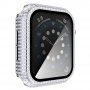 Carcasă acoperită cu pietre sticlă securizată pentru Apple Watch 40mm - argintiu