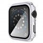 Carcasă acoperită cu pietre sticlă securizată pentru Apple Watch 40mm - argintiu