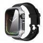 Carcasă acoperită cu pietre sticlă securizată pentru Apple Watch 45 mm - negru
